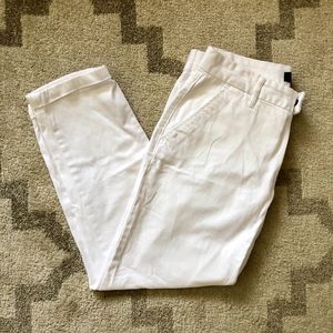 Calvin Klein Cuffed Cropped White Trousers